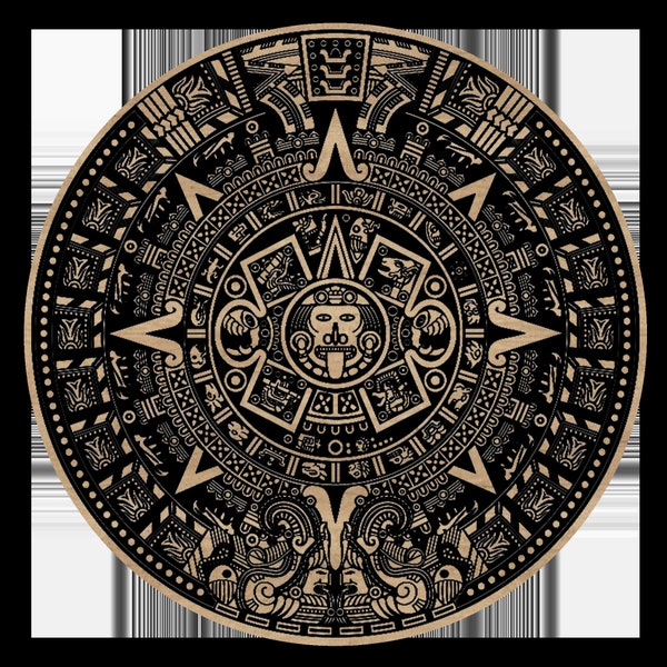 Mayan Calendar Laser Cut .SVG .AI .DXF Lightburn Digital Download