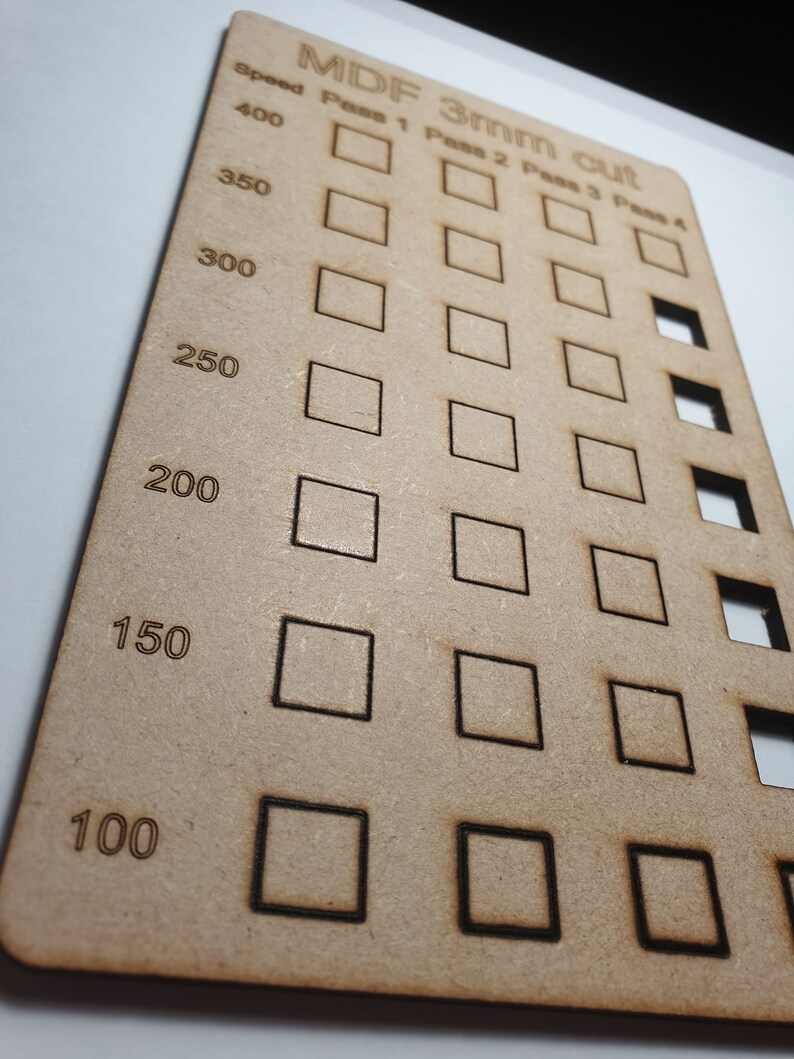 Laser Cut and Engraving Material Testing Plates Lightburn .AI Etsy UK