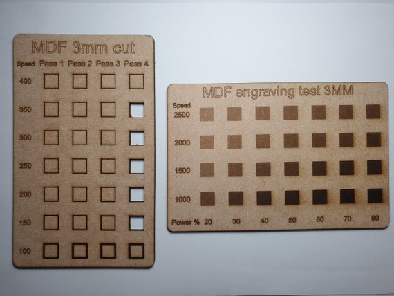 Laser Cut and Engraving Material Testing Plates Lightburn .AI .DXF .SVG -   Denmark