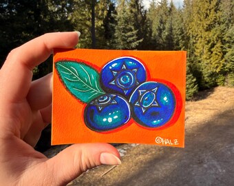 ACEO: "Blaubeeren" (Original Zeichnung) von Halz