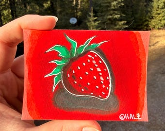 ACEO: "Erdbeere" (Original Zeichnung) von Halz