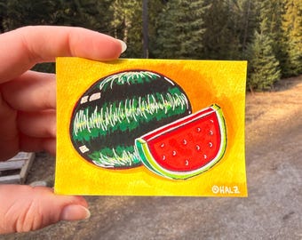 ACEO: "Wassermelone" (Original Zeichnung) von Halz