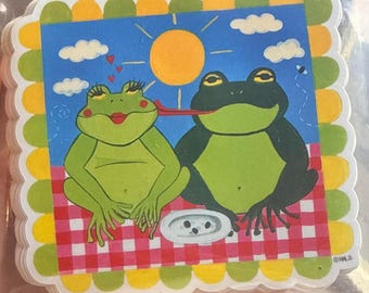 Froschpicknick-Vinylaufkleber mit Originalgrafiken von Halz