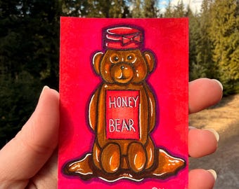 ACEO: "Honey Bear" (Original Zeichnung) von Halz
