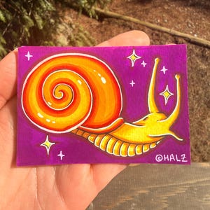 ACEO: "Caracoles" (Dibujo original) de Halz