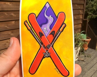 Ski-Aufkleber mit Originalgrafik von Halz
