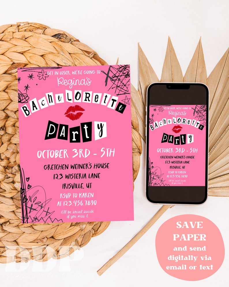 Mean Girls Bachelorette Party Weekend Invitation &amp; Itinerary Mean Girls ...