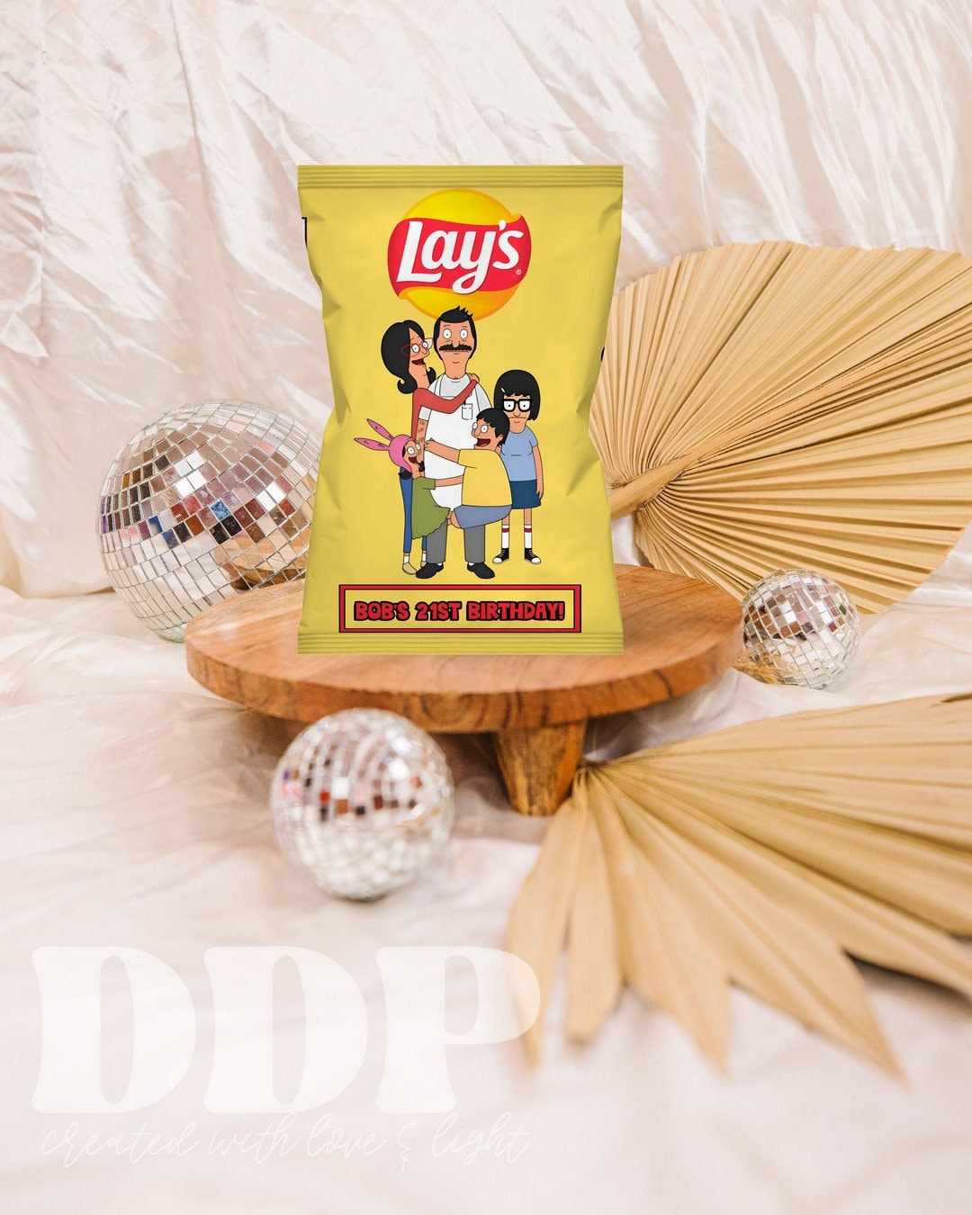 Bob's Burgers Birthday Chips Bag Label Bob's Burgers TV Show Birthday ...