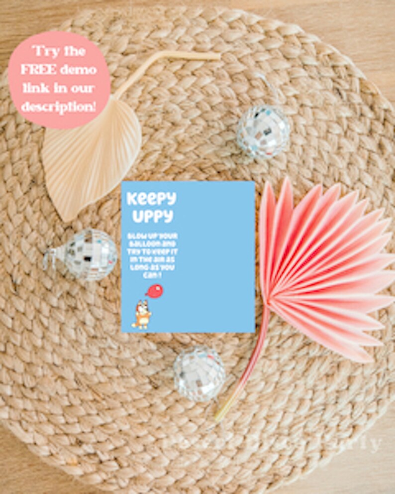 Bluey Keepy Uppy Bluey Party Favors Party Favor Digital - Etsy
