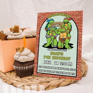 TMNT Birthday Invitation | Teenage Mutant Ninja Turtles Birthday Invitation | Kids-Themed Ninja Turtles Editable Birthday Invite