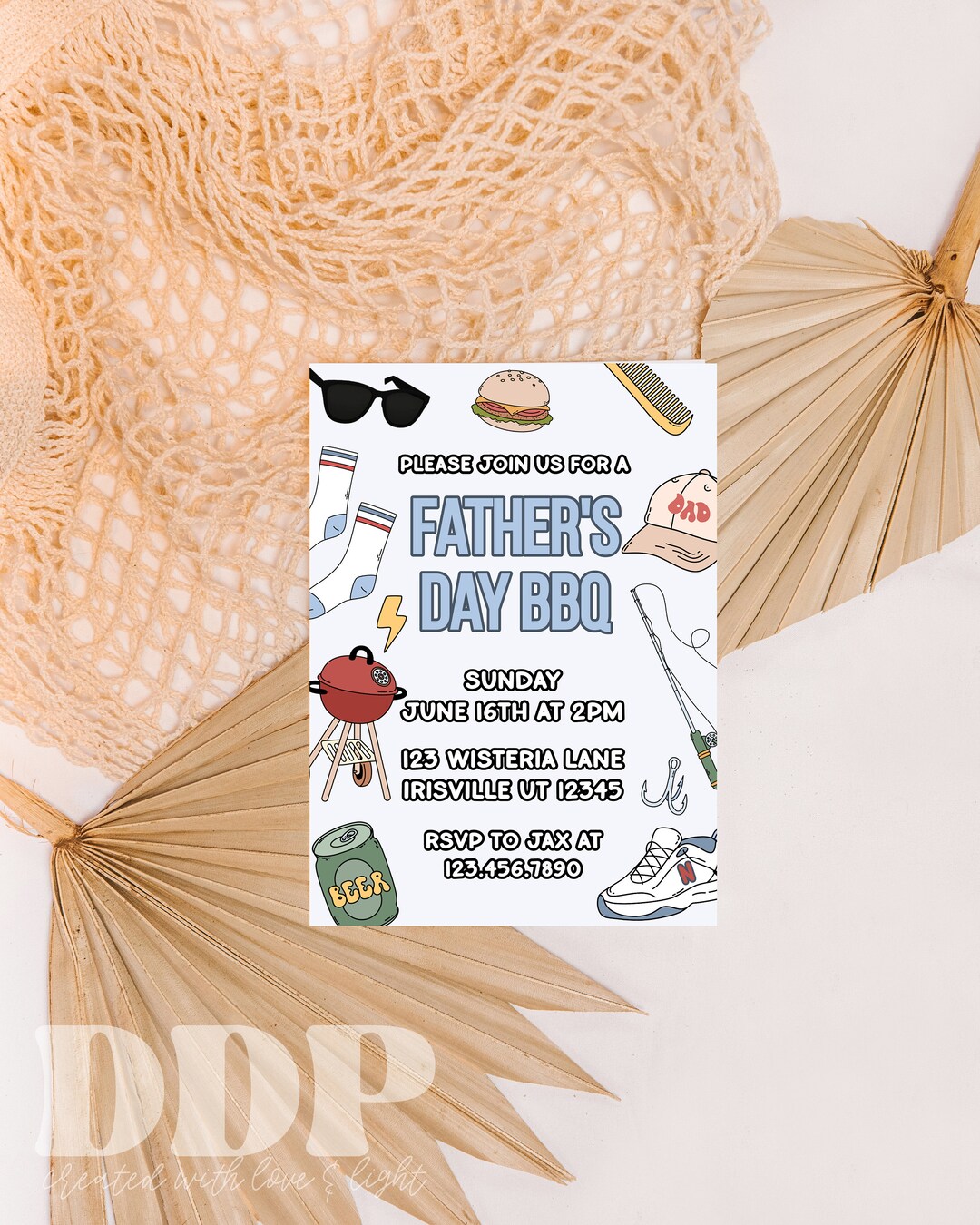Father's Day Cookout Invitation Father's Day BBQ Invite Father's Day ...