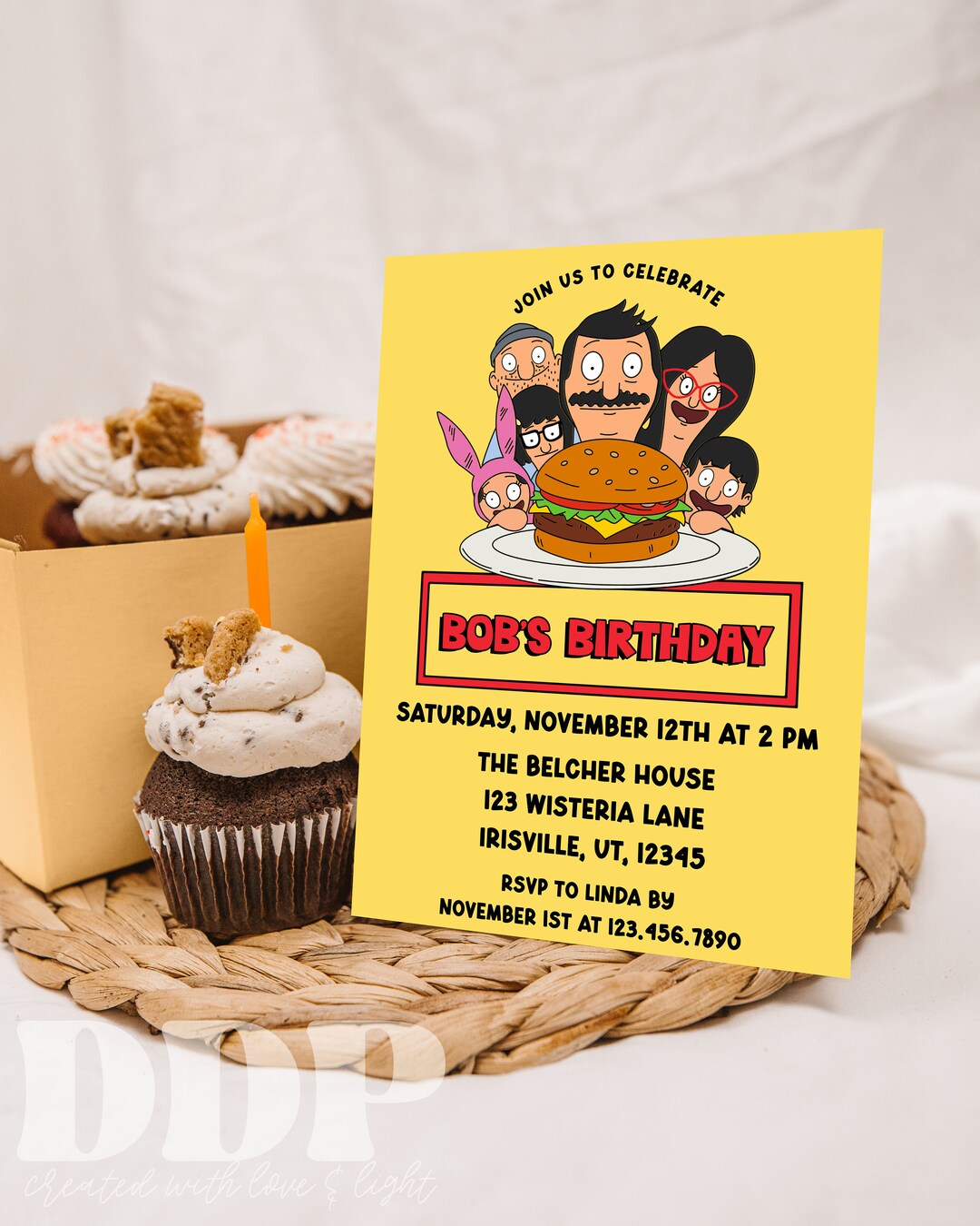 Bob's Burgers Birthday Invitation Template Bob's Burgers TV Show Invite ...