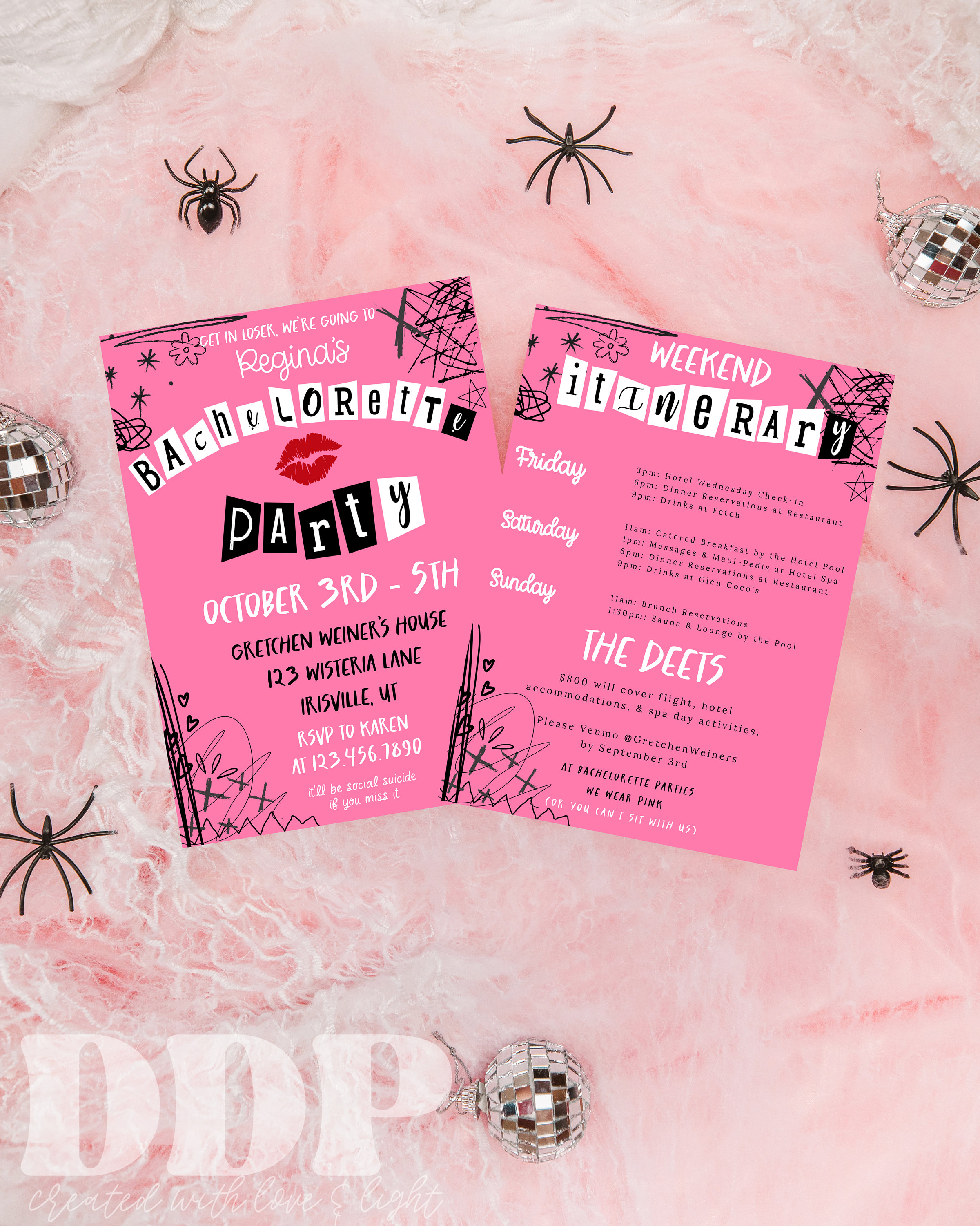 Mean Girls Bachelorette Party Invitations, Mean Girls Invitation, Mean  Girls Bachelorette Party Theme, Mean Girls Bachelorette Invites, DIY