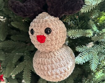 Crochet Rudolph Plush, Red Nosed Reindeer Gift
