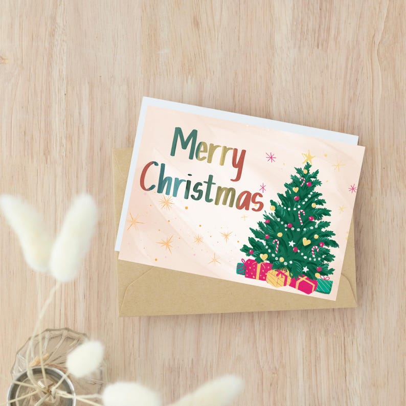 Printable Christmas Card, Aesthetic Greeting Card Printable, Christmas ...