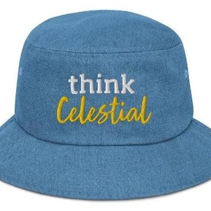 THINK CELESTIAL Denim Bucket Hat
