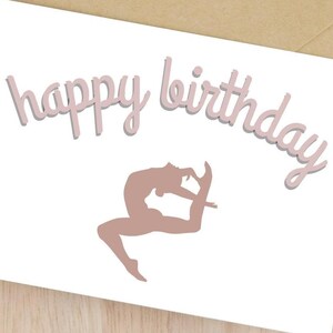 Printable Gymnast Happy Birthday Card, Aesthetic Birthday Card ...