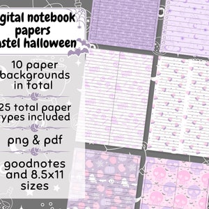 digitale Notizbuchpapiere - pastell halloween!