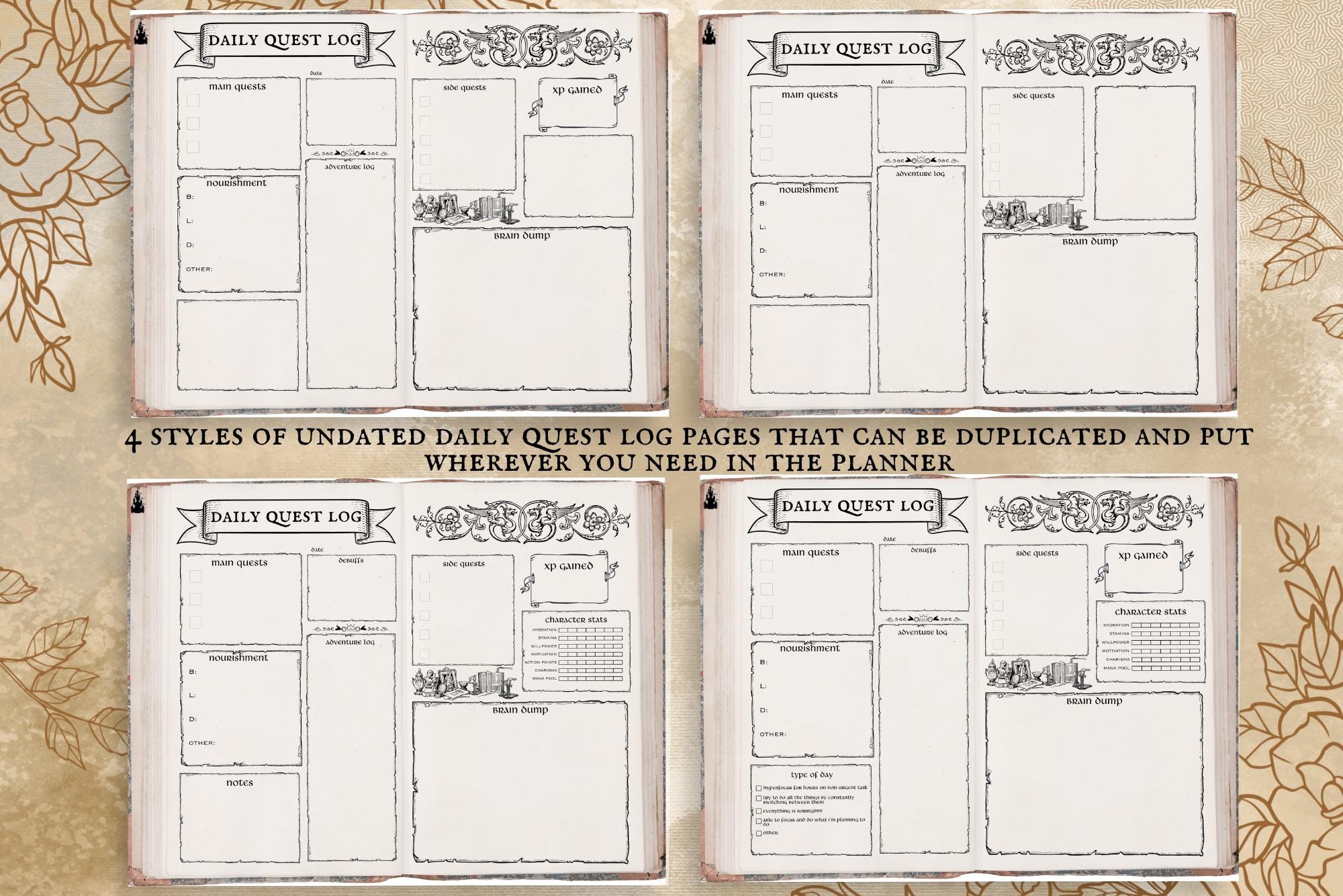 DIGITAL Quest Log RPG March 2025 to February 2026 Monthly & Weekly ...