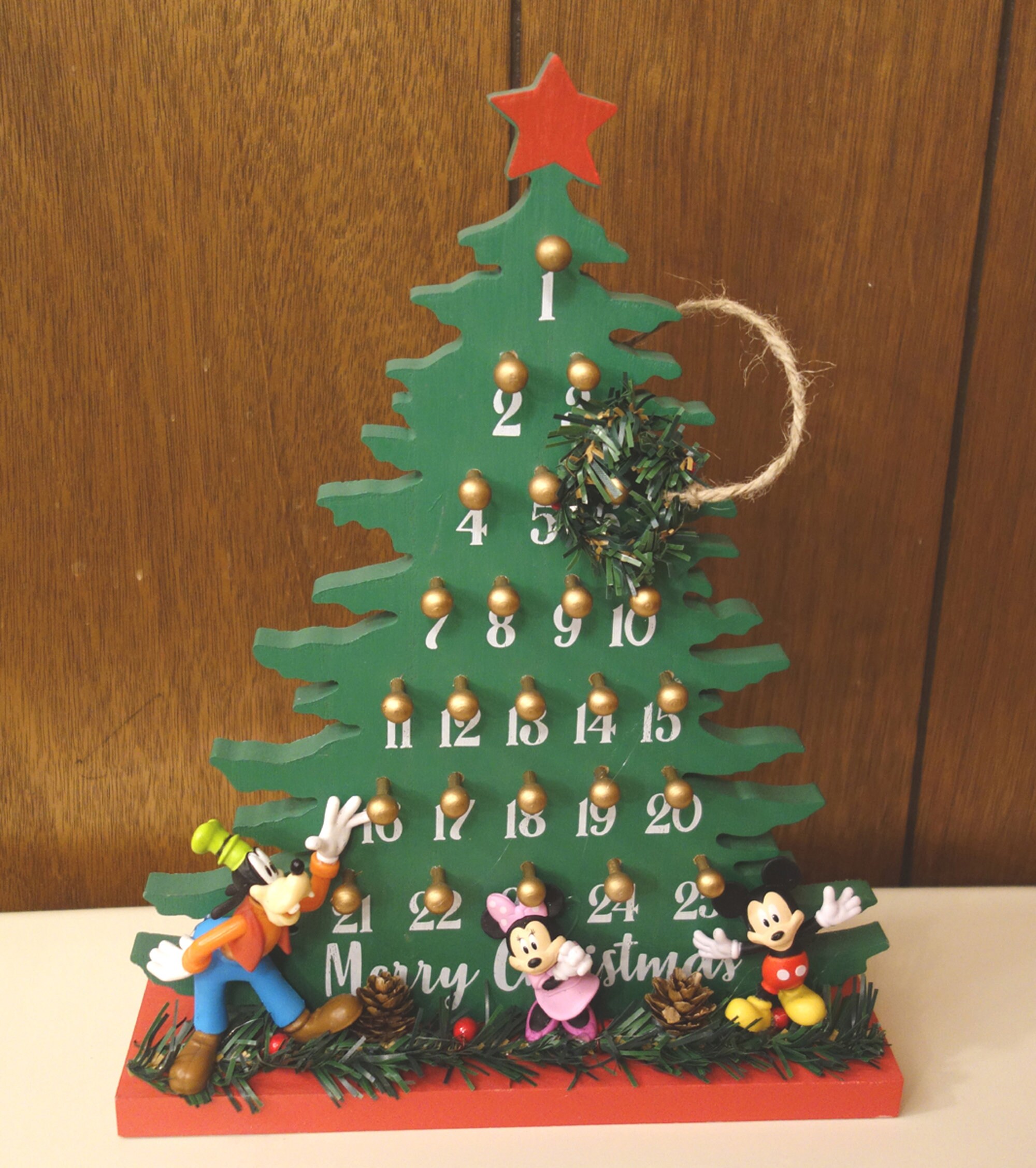Mickey, Minnie & Goofy Countdown to Christmas Advent Calendar Green Wood  Tree D - Etsy