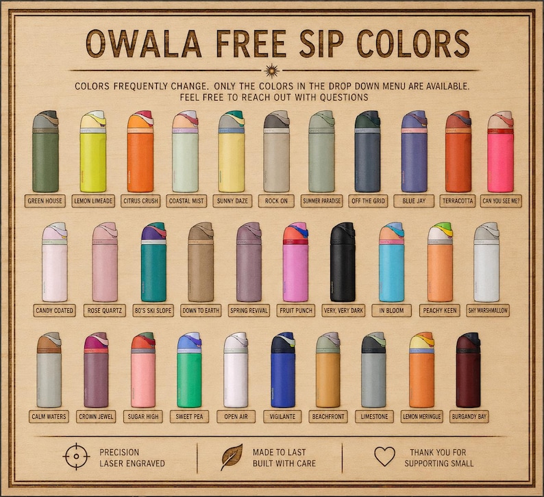 Owala Free Sip Various Colors.