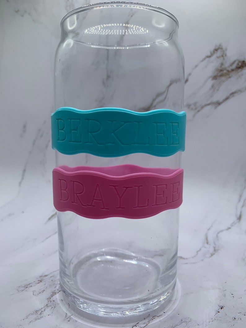 Personalized Water Bottle Bands, Kids Name Labels for School, Silicone