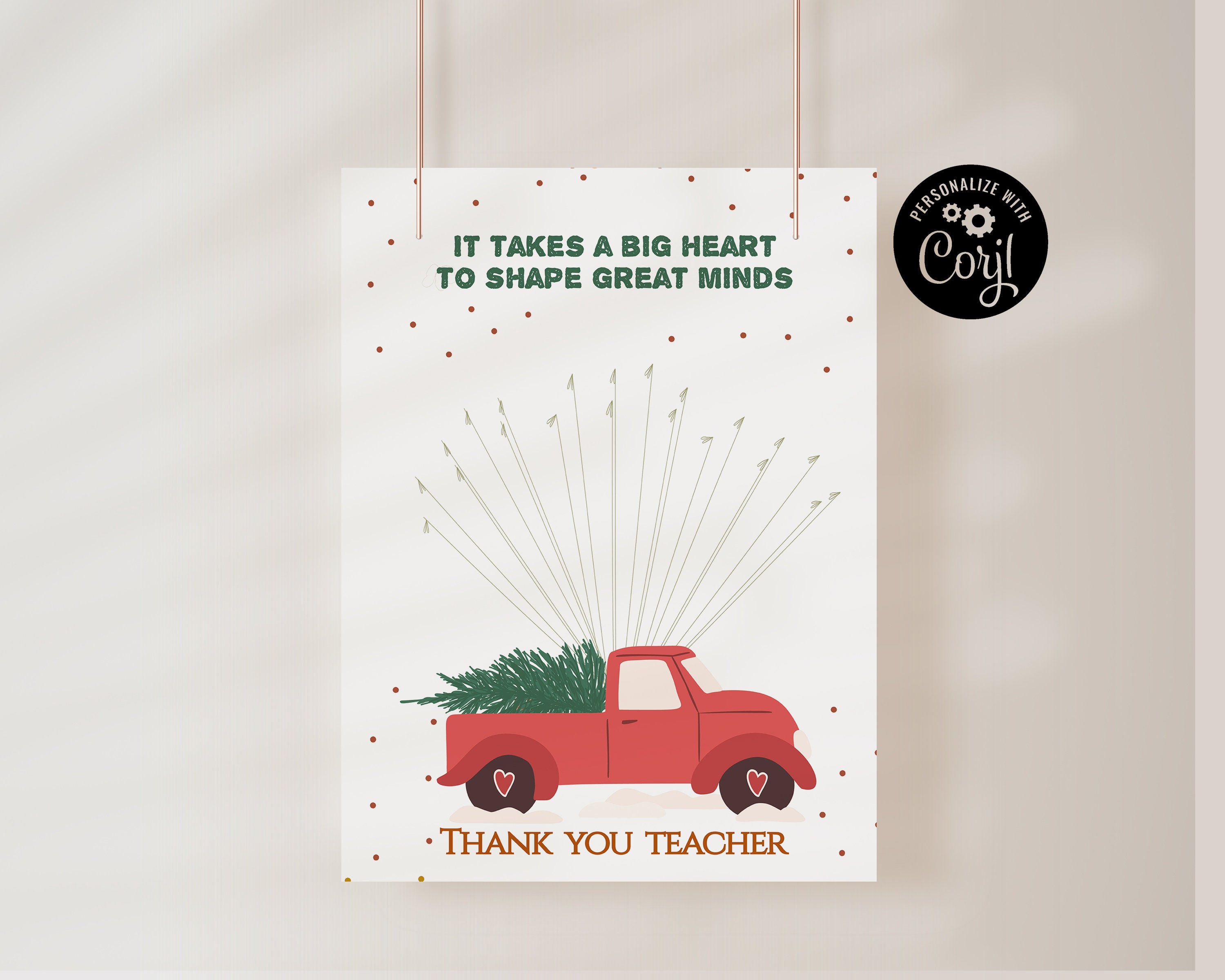 Thank You Teacher Signature Poster Christmas Car Teacher Etsy