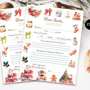 Weihnachtswunschliste Brief zum sofortigen Download, Weihnachtswunschbrief PDF, traditioneller Kinderbrief an Nikolaus, Brief an den Nikolaus zum Ausdrucken