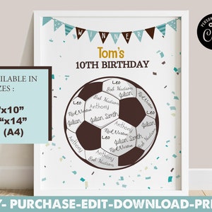 Soccer Birthday Guest Book: Fingerprint Tree Template (Digital Download)