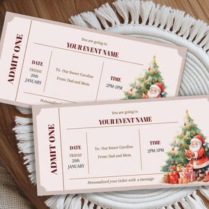 Weihnachtsveranstaltungsticket bearbeitbar, druckbarer Weihnachtsgeschenkgutschein, Weihnachtsveranstaltungsgeschenküberraschungsveranstaltungsticket, Weihnachtsgutscheinvorlage SCCC