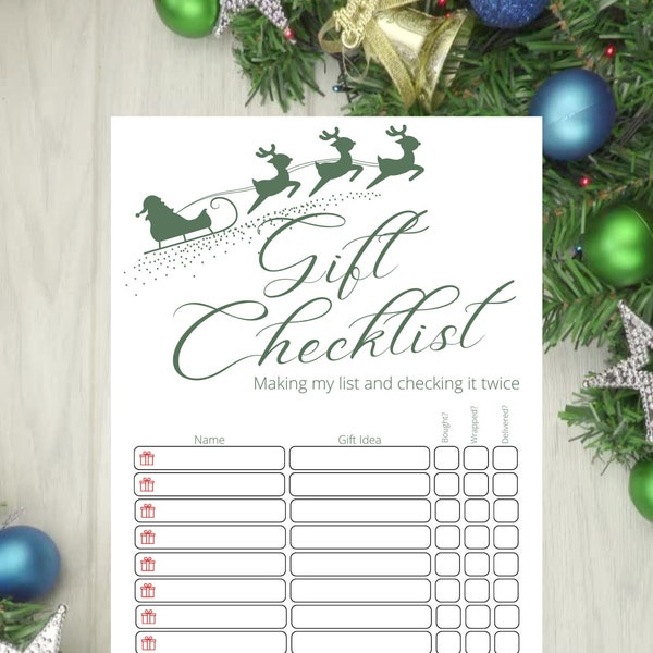 Printable Holiday Gift Checklist