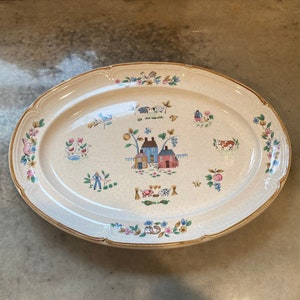 Vintage International China Heartland Replacements- Oval Platter Dinner Plates Bowls Salad Plates Cups & Saucers Sugar Cream Metal Bowls