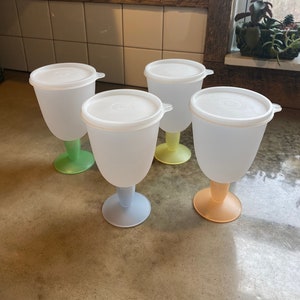 Tasses à dessert parfaites Impressions Tupperware avec couvercles - Lot de 4 - Pastel et blanc - 4094 733