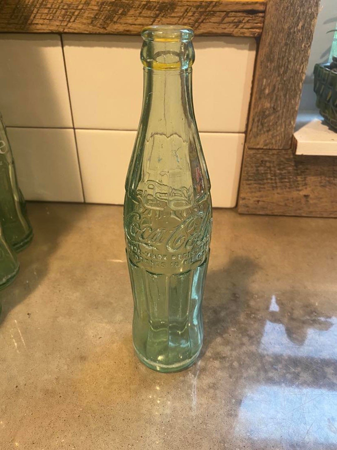 Vintage 1950s Cocacola Bottle 10 Oz Green Glass Etsy