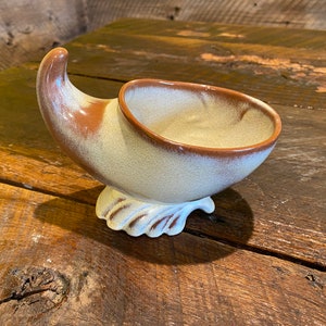 Vintage Frankoma Pottery Plainsman Cornucopia Vase Planter Bowl