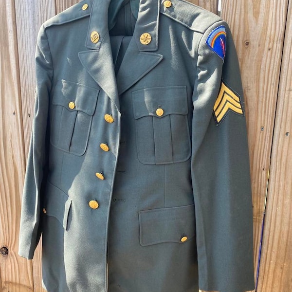 Vintage 1960s-1970s US Army Sergeant's Dress Uniform with Black Tie