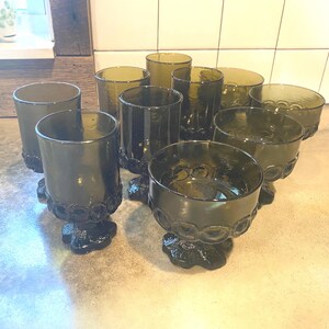 Vasos o copas/platos para sorbete Vintage Tiffin Franciscan Madeira Olive Green