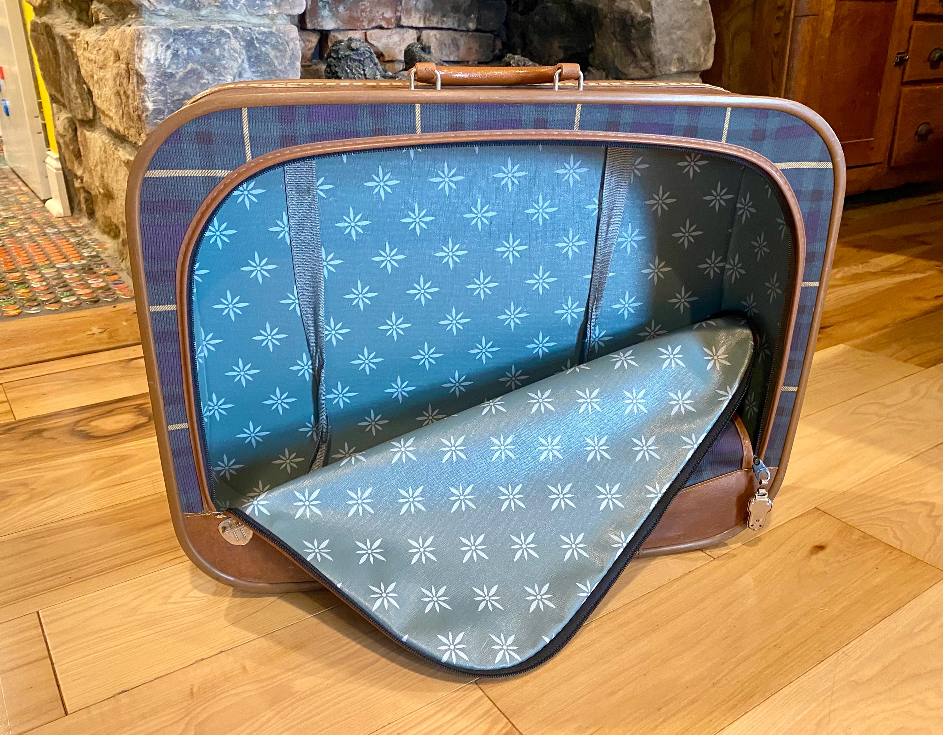 Blue Plaid Suitcase - Etsy display picture 1
