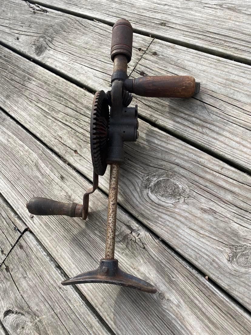 Vintage Stanley No. 743 Manual Breast Drill Hand Drill Shoulder