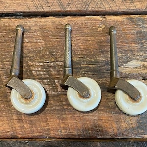 Antique Porcelain and Iron Casters- Replacement 211 Vintage Casters