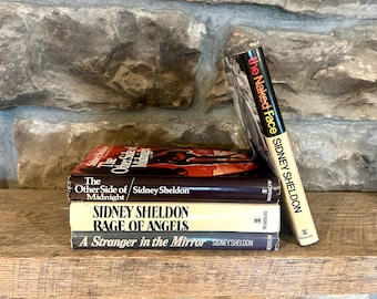 Sidney Sheldon Book Club Edition Hardcover Novels- The Naked Face, The Other Side of Midnight, Rage of Angels, A Stranger in the Mirror