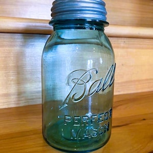 Vintage Blue 1923-1933 Ball Mason Quart Jar With Zinc Lid - Etsy