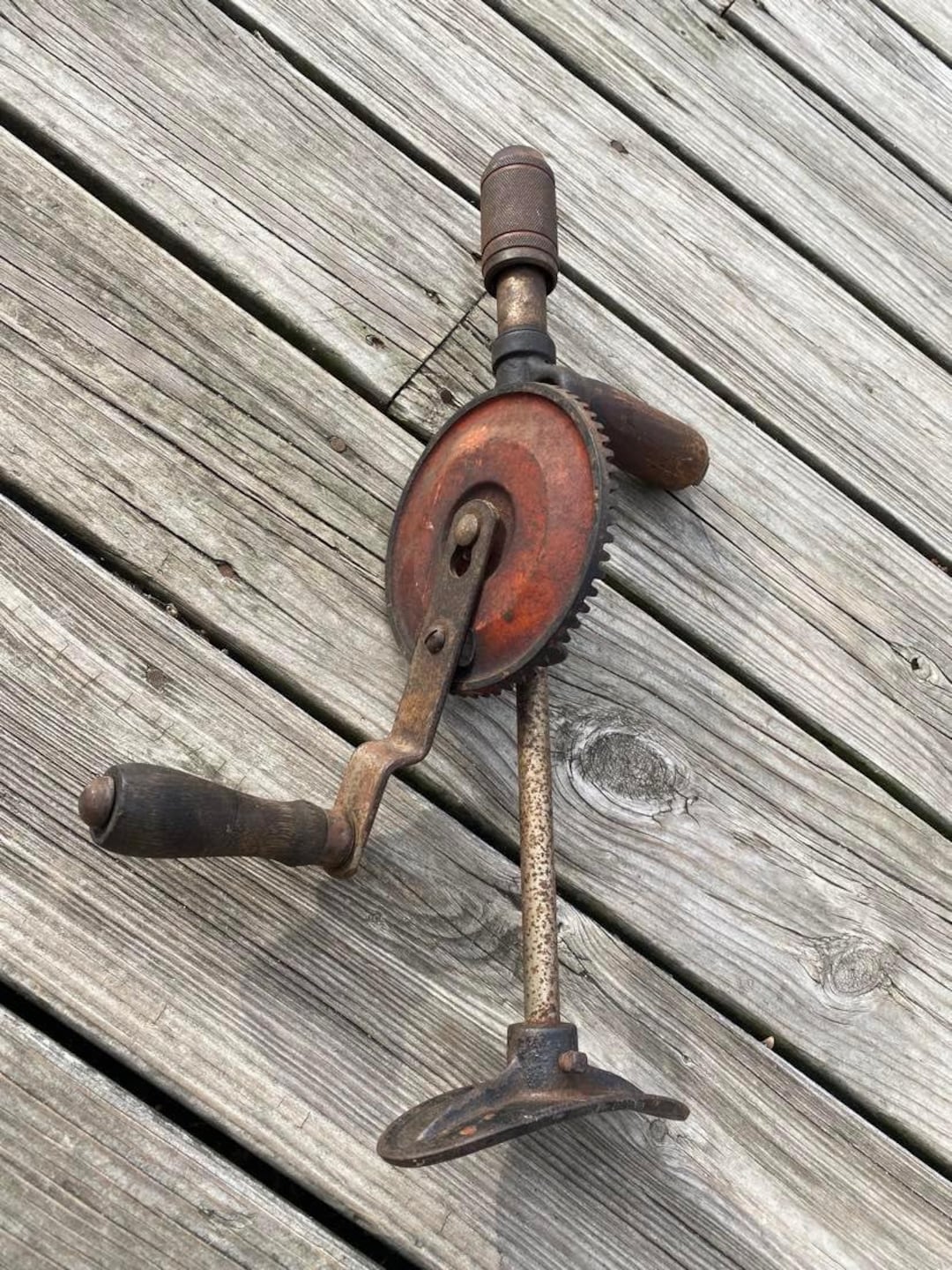 Vintage Stanley No. 743 Manual Breast Drill Hand Drill Shoulder