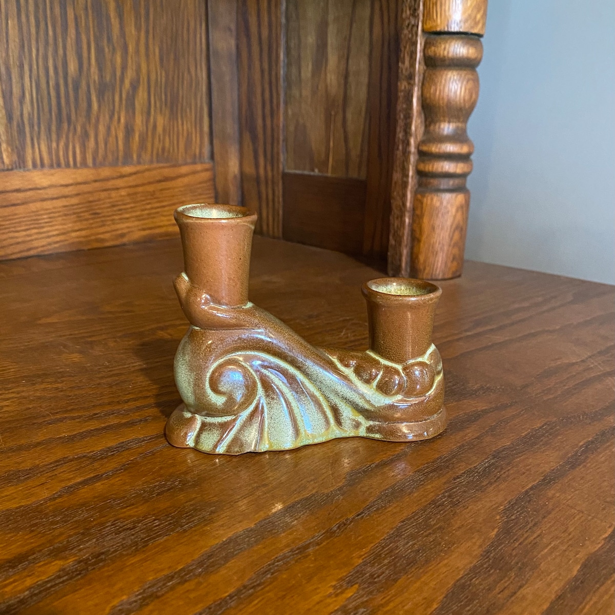 Vintage Frankoma Pottery Double Candle Holder- Prairie Green 304 - Etsy