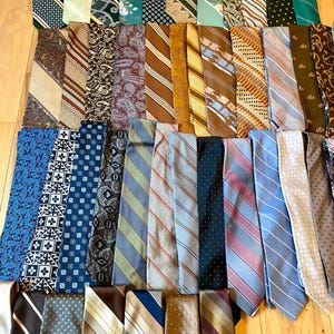Retro Vintage Neckties- Lot of 5 Unique 60s 70s 80s Ties