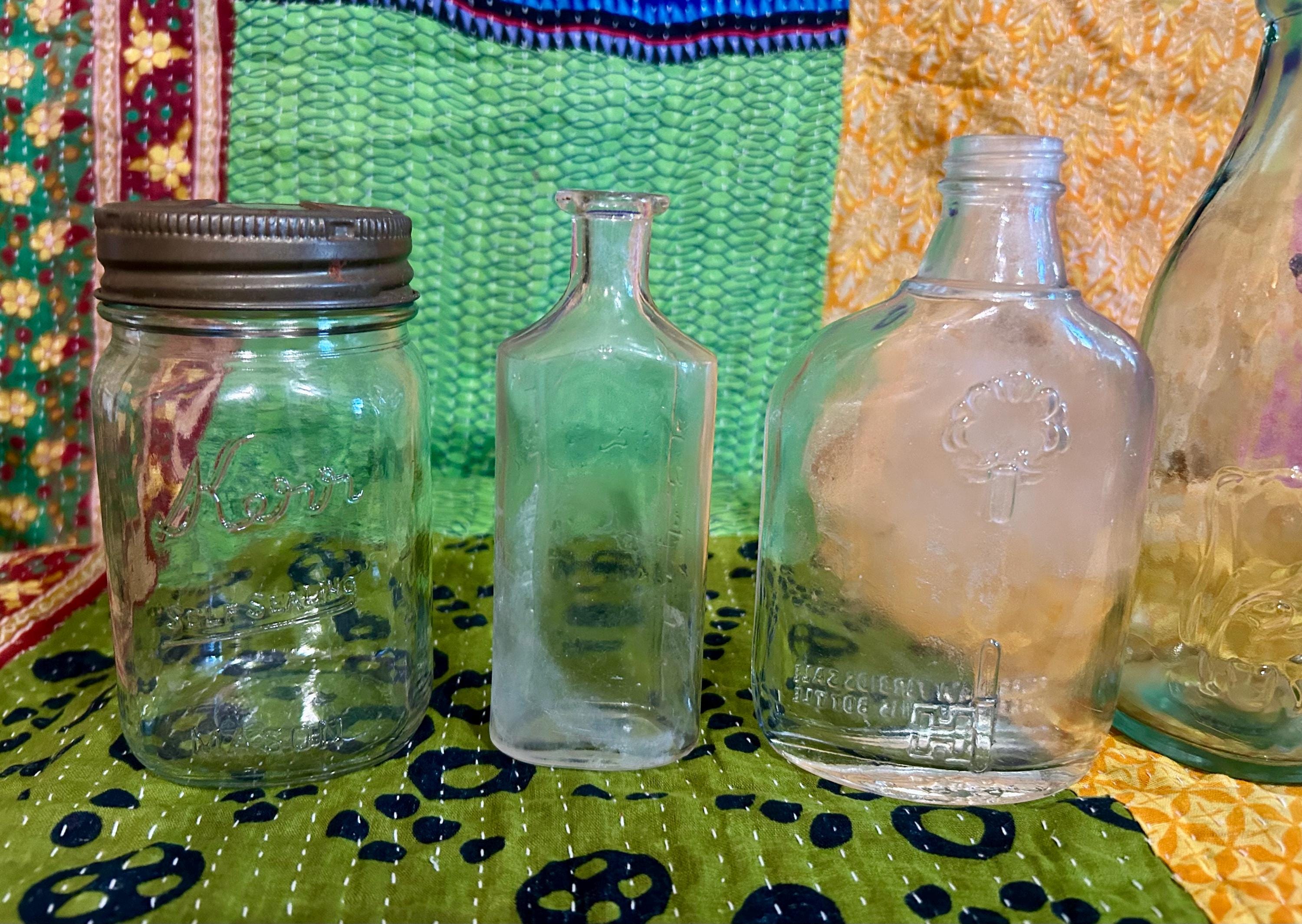 Vintage and Antique Glass Bottles, Jars, Jugs and Decanters- Brown