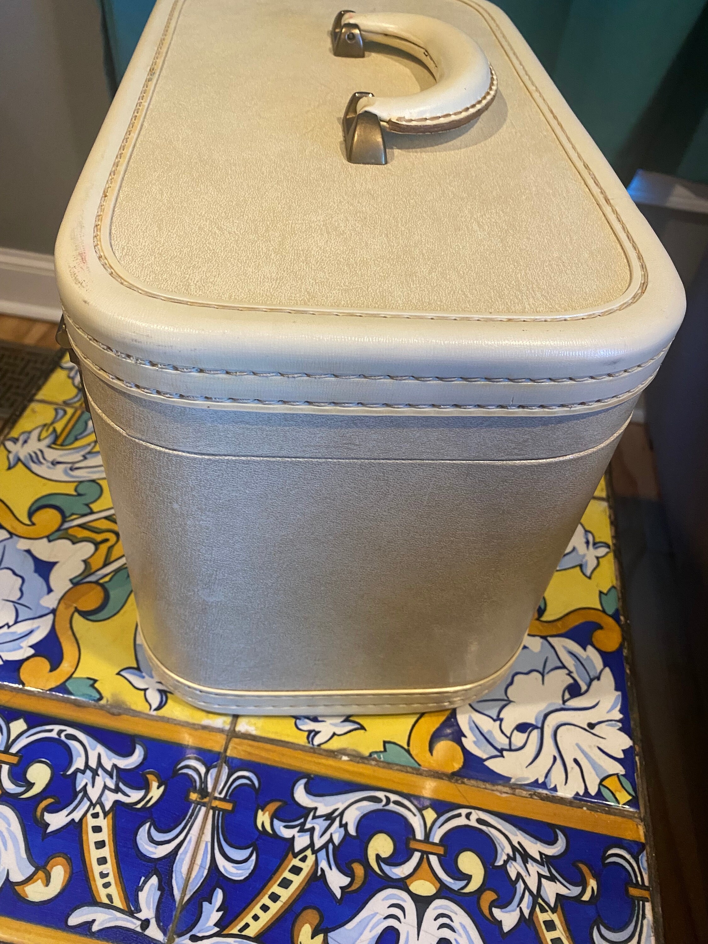 Large Vintage Skyway Train Case Travel Case Cosmetic Case Etsy