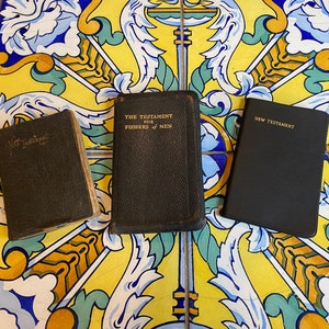 Pocket New Testaments- WWII Era, Antique, and Mid-Century- New Testament Bible, Testaments for Fishers of Men