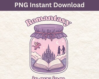 Romantasy Jam PNG Instant Download - Bookish Fantasy Romance Romantasy PNG For Sublimation DTF Printing on T-shirts and Tumblers