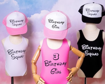Custom kids swimsuits, One piece swimsuits, Kids party favors, Birthday party bathing suits, Kids trucker caps and swim-desney,Made To Order